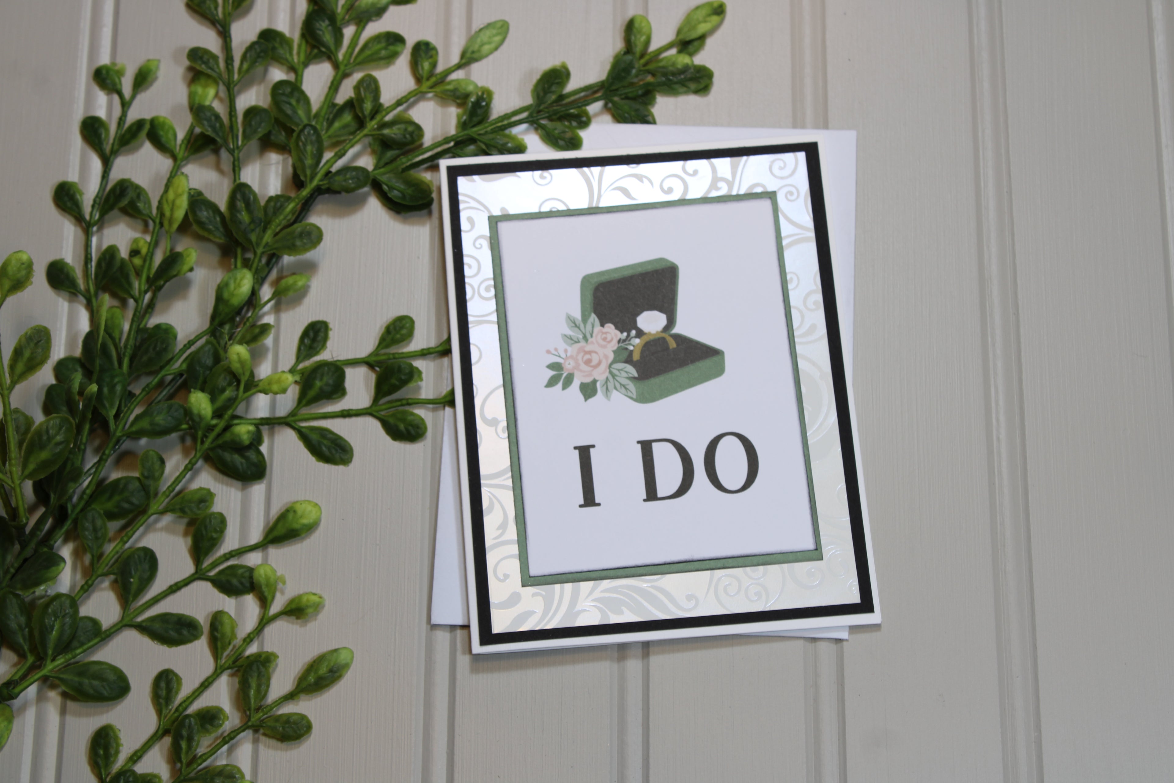 Handmade Wedding A2 Card - I Do