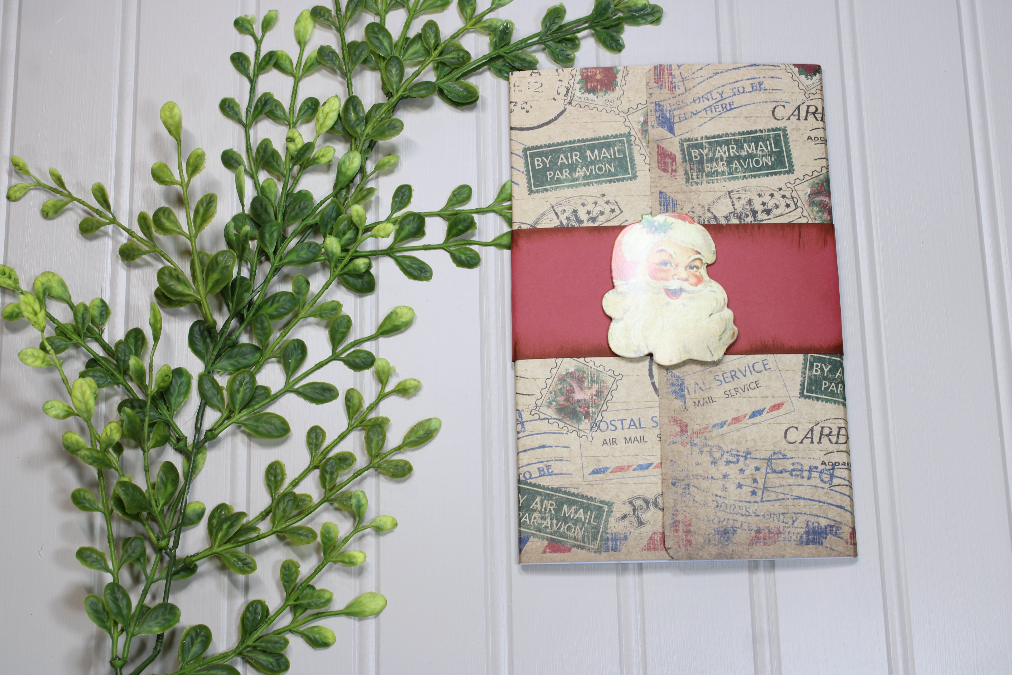 Handmade Christmas Daily Notes Folio – 5x8 Legal Pad - Air Mail Santa
