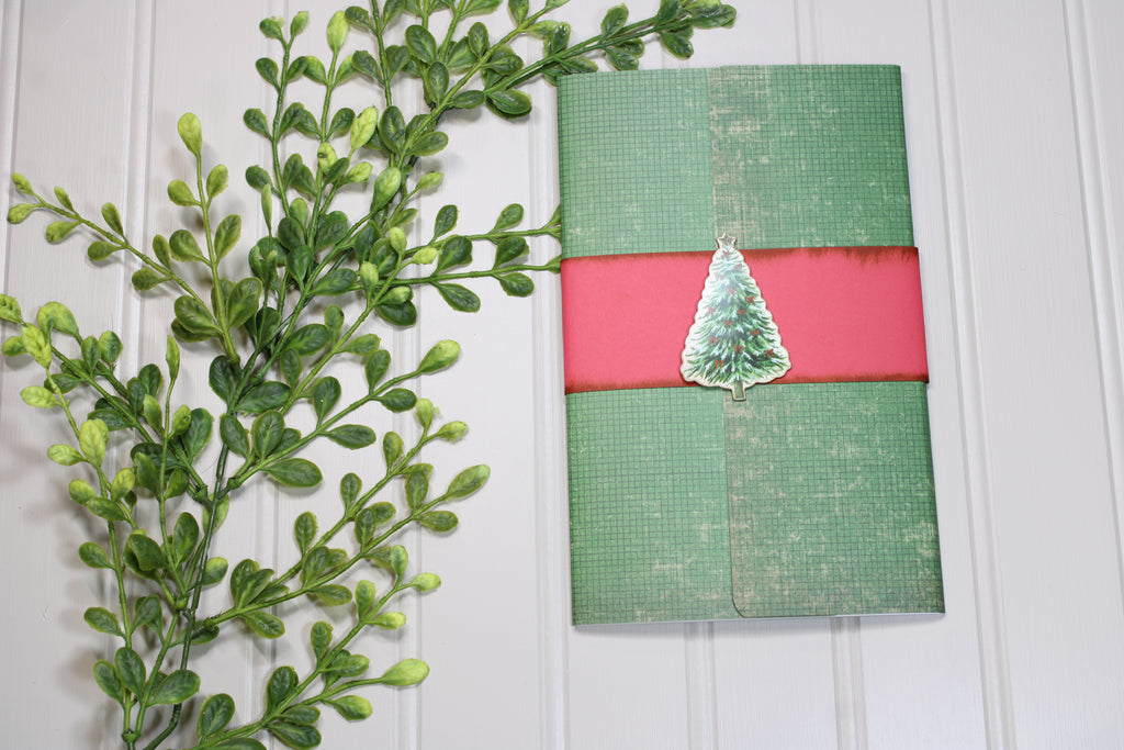 Handmade Christmas Daily Notes Folio – 5x8 Legal Pad - Christmas Tree