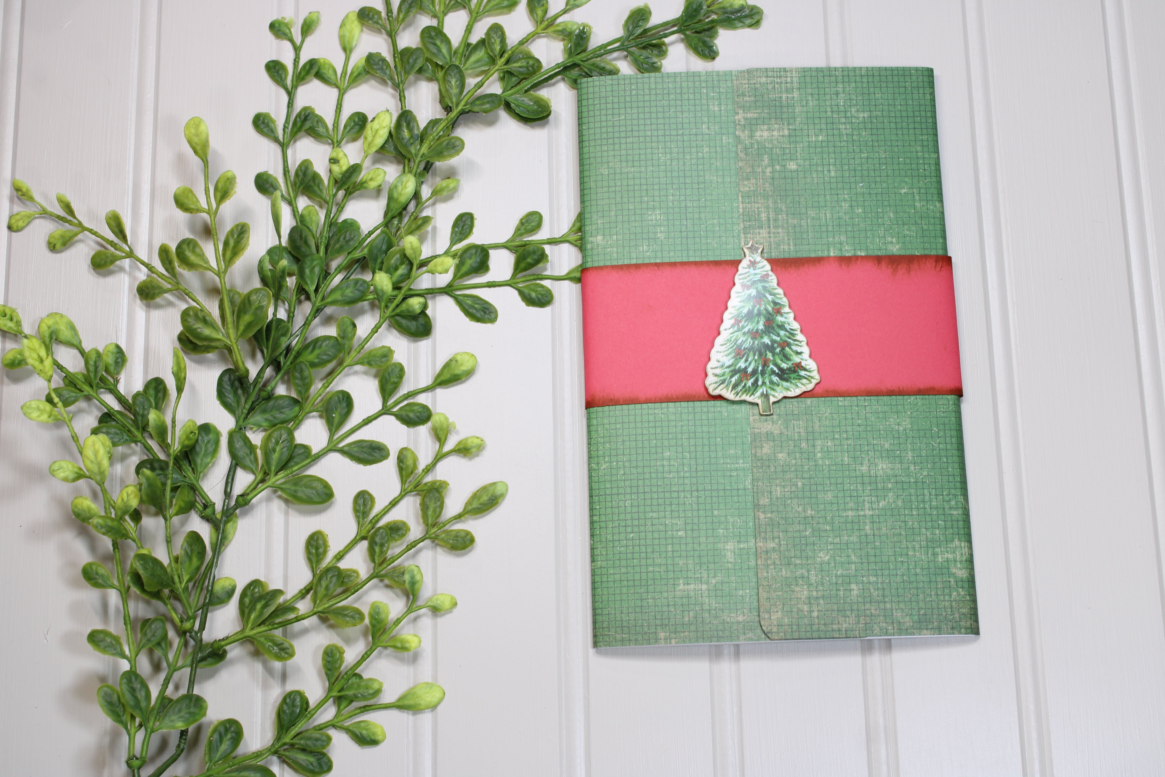 Handmade Christmas Daily Notes Folio – 5x8 Legal Pad - Christmas Tree
