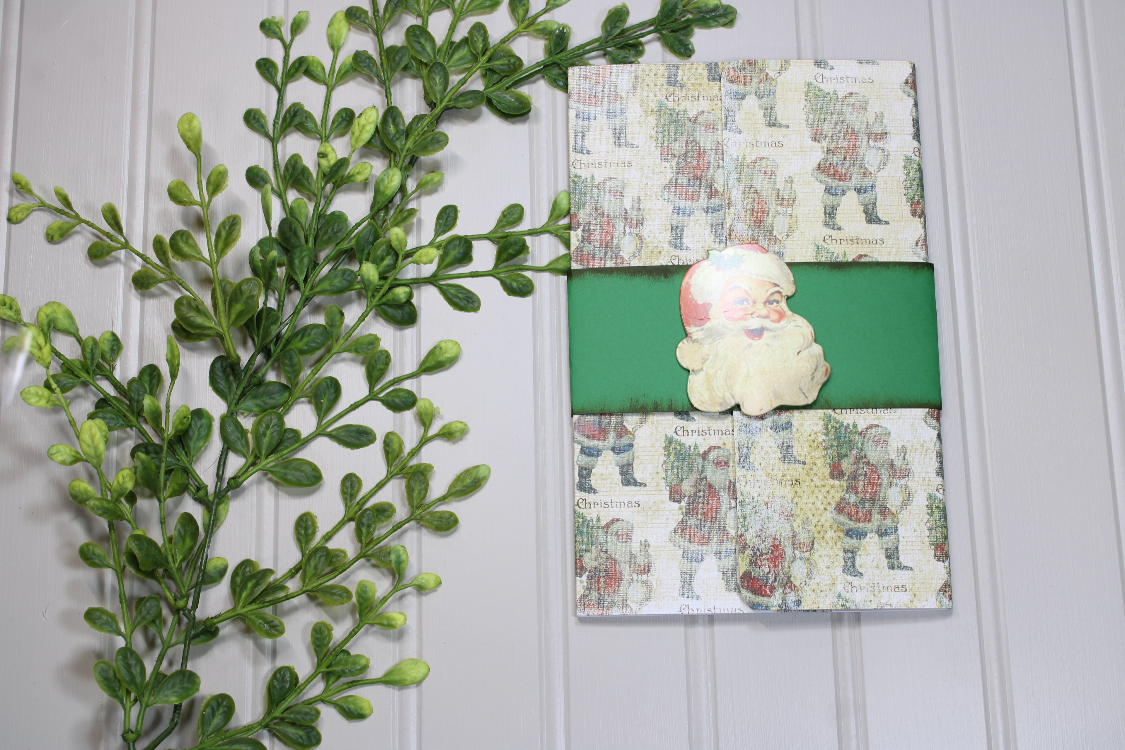 Handmade Christmas Daily Notes Folio – 5x8 Legal Pad - Christmas Santa