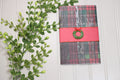 Handmade Christmas Daily Notes Folio – 5x8 Legal Pad - Plaid Wreath