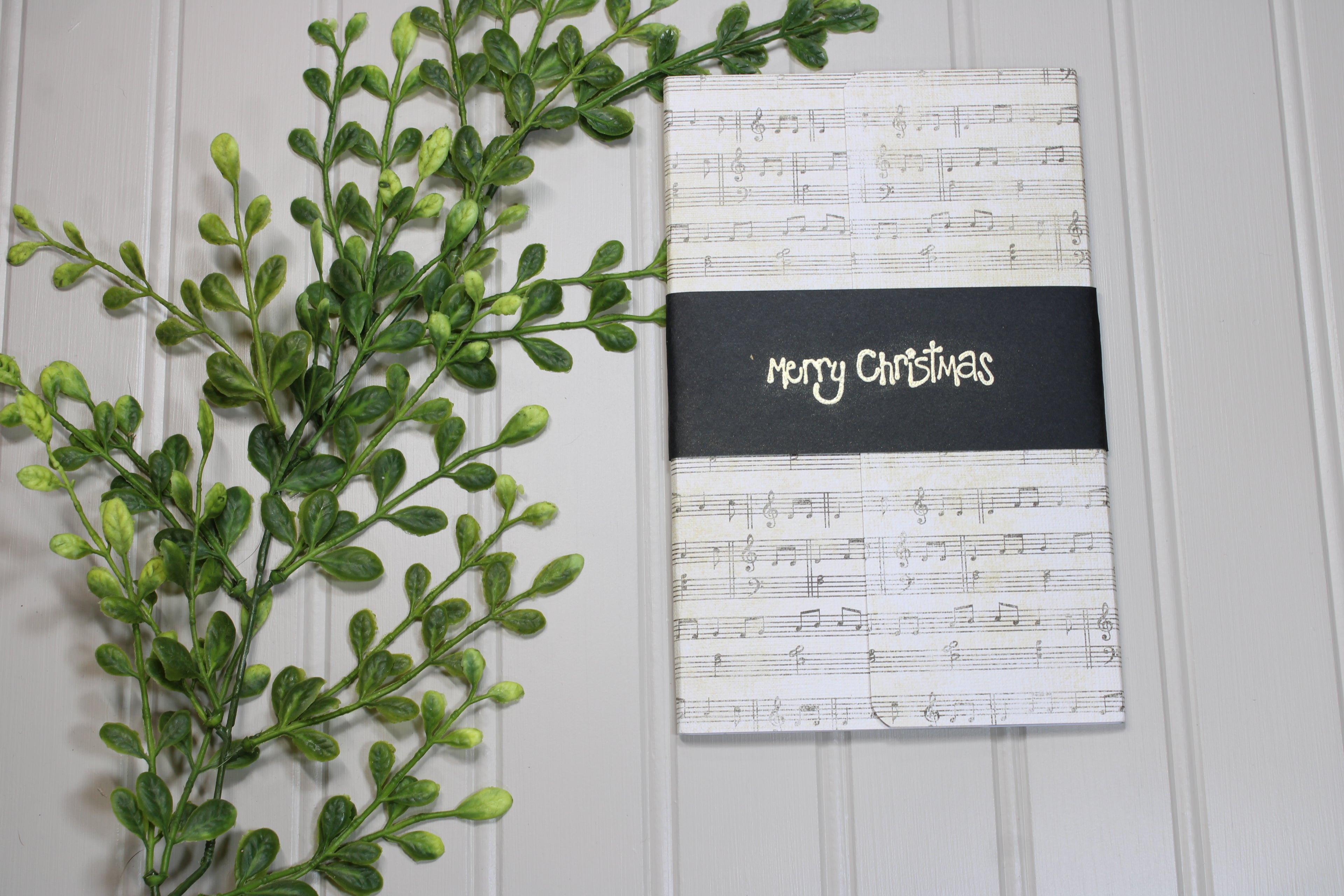 Handmade Christmas Daily Notes Folio – 5x8 Legal Pad - Musical Merry Christmas