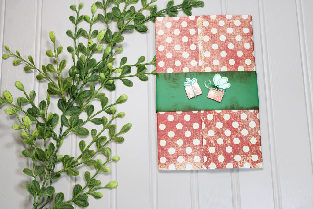 Handmade Christmas Daily Notes Folio – 5x8 Legal Pad - Polka Dot Packages