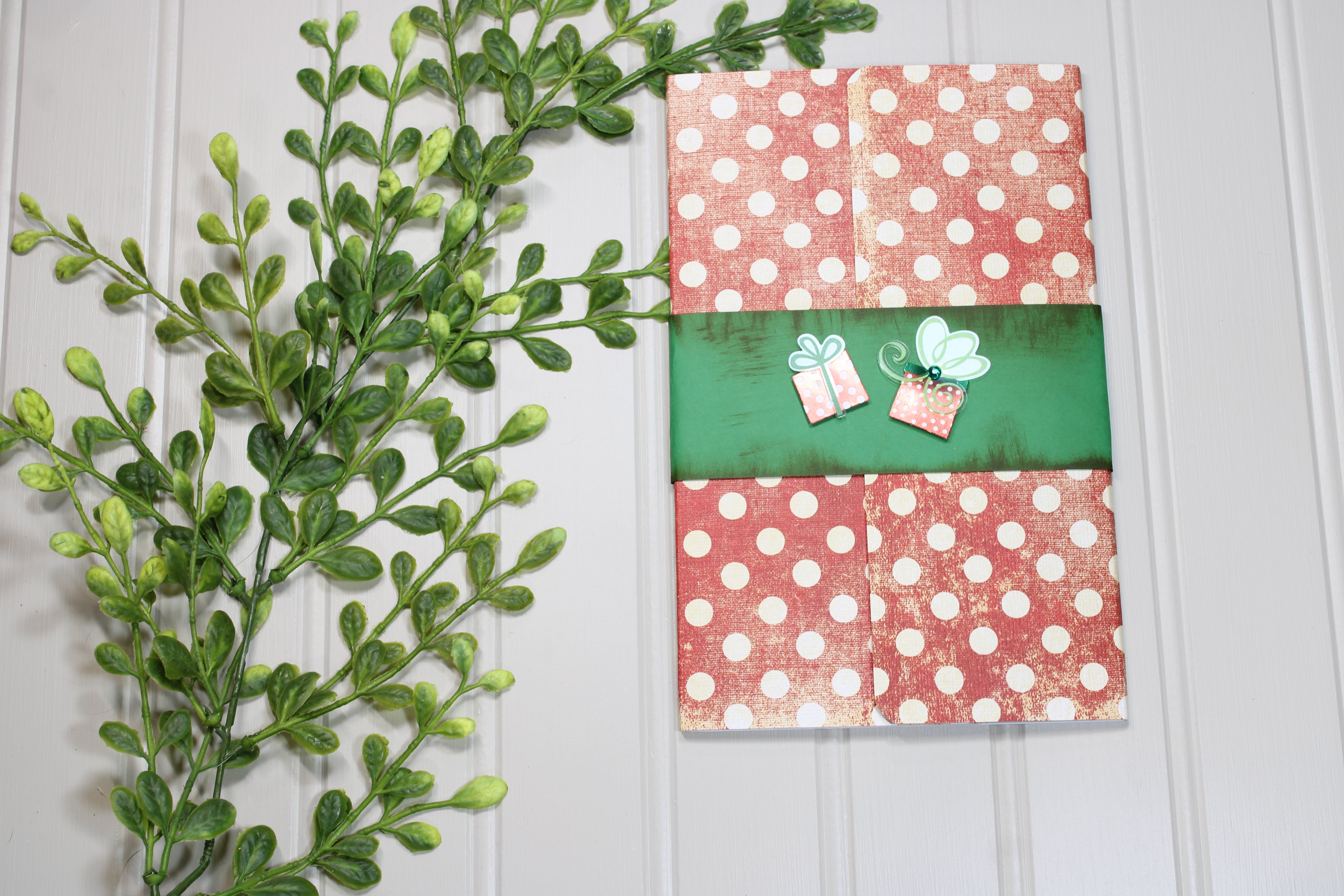 Handmade Christmas Daily Notes Folio – 5x8 Legal Pad - Polka Dot Packages
