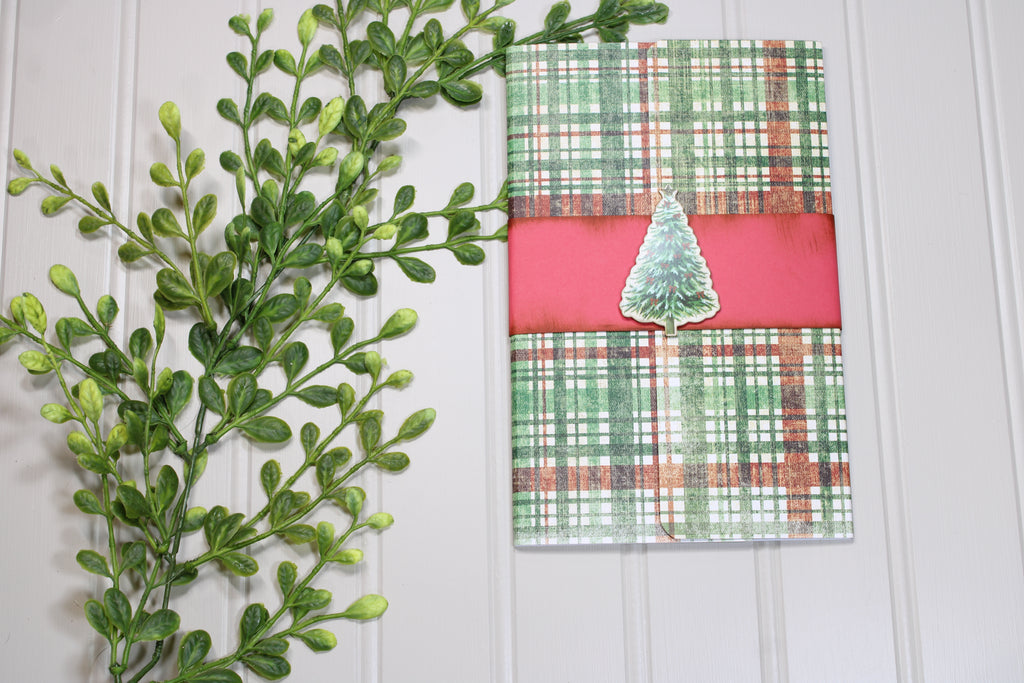Handmade Christmas Daily Notes Folio – 5x8 Legal Pad - Christmas Tree Plaid