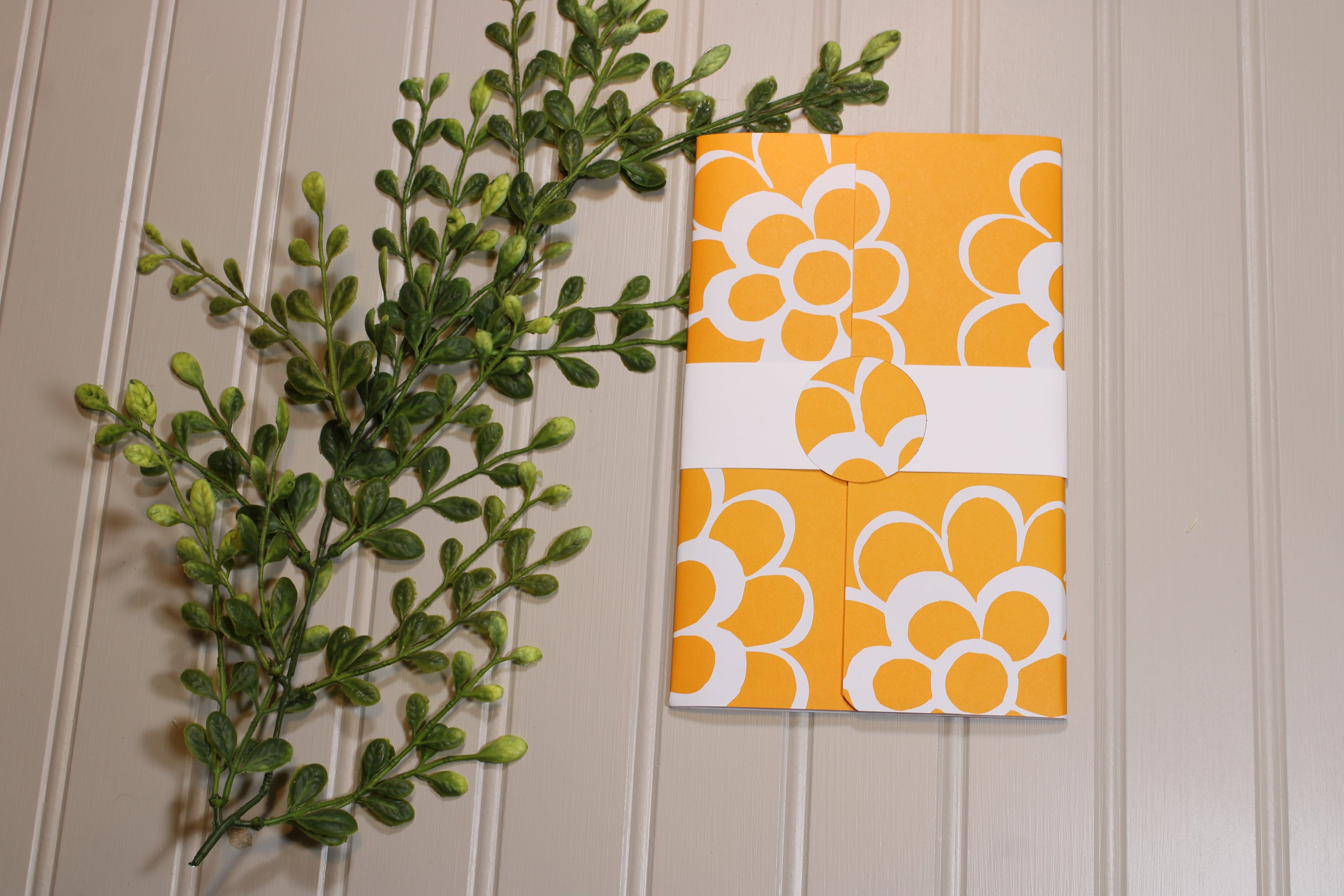 Handmade Daily Notes Folio – 5x8 Legal Pad - Yellow and White Floral