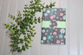 Handmade Daily Notes Folio – 5x8 Legal Pad - Pink and Green Flowers