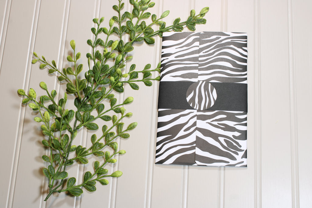 Handmade Daily Notes Folio – 5x8 Legal Pad - Black and White Zebra