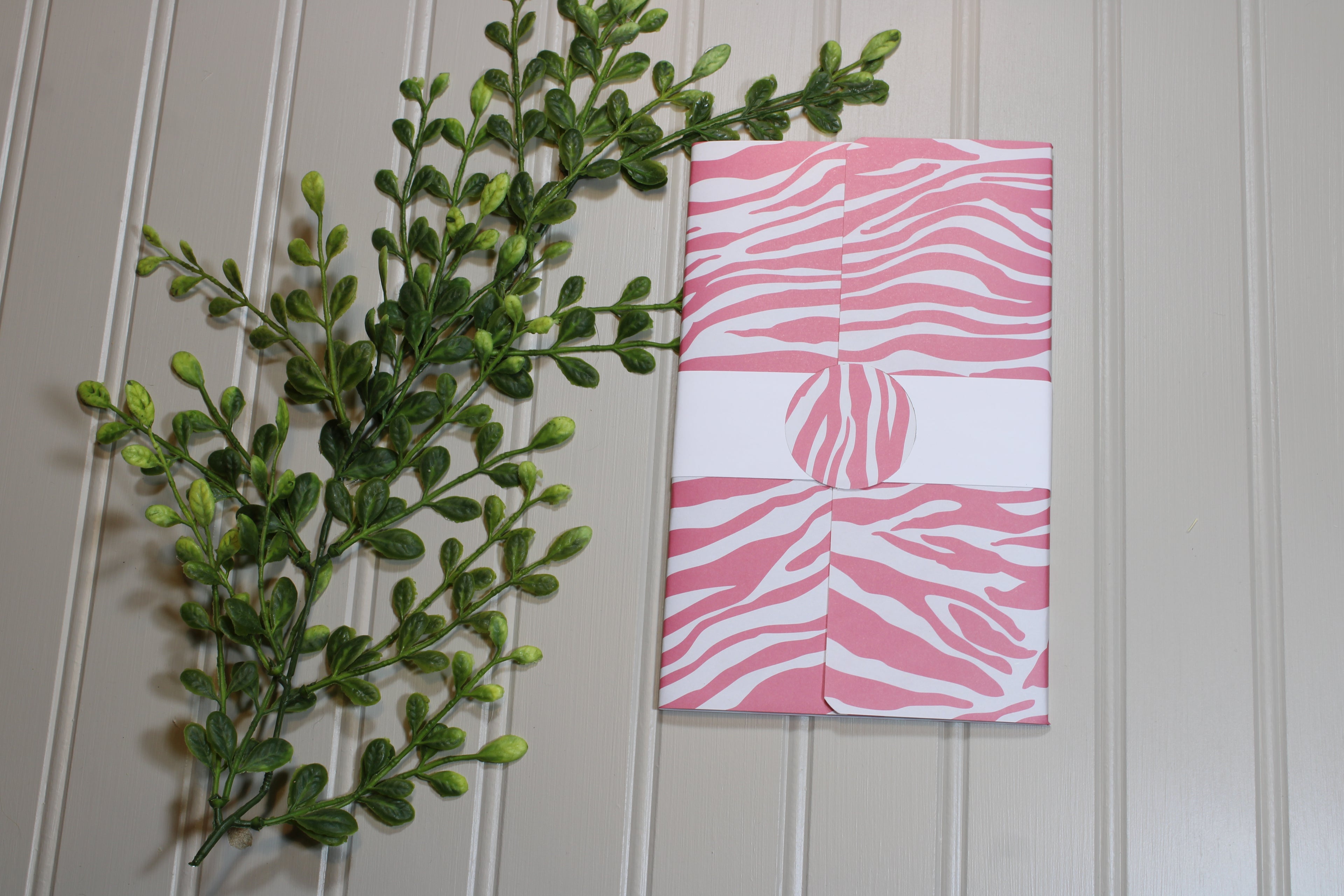 Handmade Daily Notes Folio – 5x8 Legal Pad - Pink and White Zebra