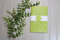 Handmade Daily Notes Folio – 5x8 Legal Pad - Green and White Swirls