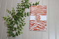 Handmade Daily Notes Folio – 5x8 Legal Pad - Orange and White Zebra