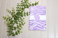 Handmade Daily Notes Folio – 5x8 Legal Pad - Purple and White Zebra