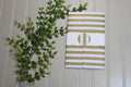 Handmade Daily Notes Folio – 5x8 Legal Pad - Glitter Gold and White Stripe