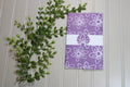 Handmade Daily Notes Folio – 5x8 Legal Pad - Purple with White Flowers