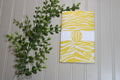 Handmade Daily Notes Folio – 5x8 Legal Pad - Yellow and White Zebra