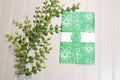 Handmade Daily Notes Folio – 5x8 Legal Pad - Green with White Flowers