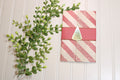 Handmade Christmas Daily Notes Folio – 5x8 Legal Pad - Red Stripes