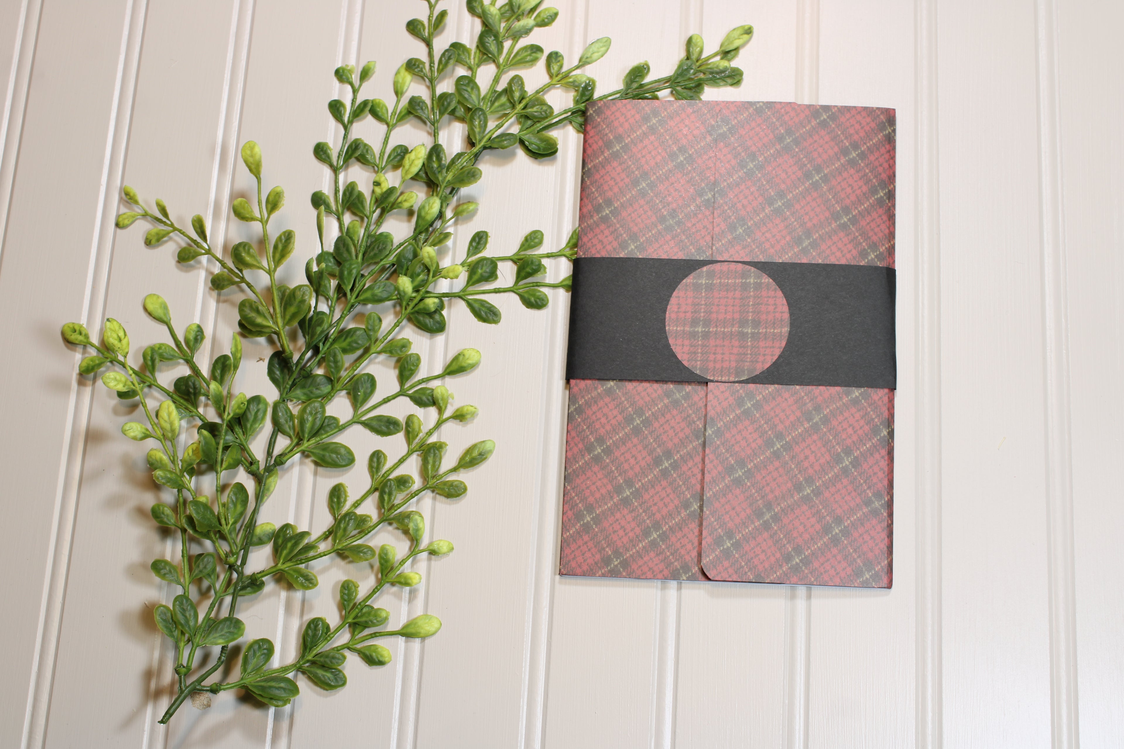 Handmade Christmas Daily Notes Folio – 5x8 Legal Pad - Red and Black Plaid
