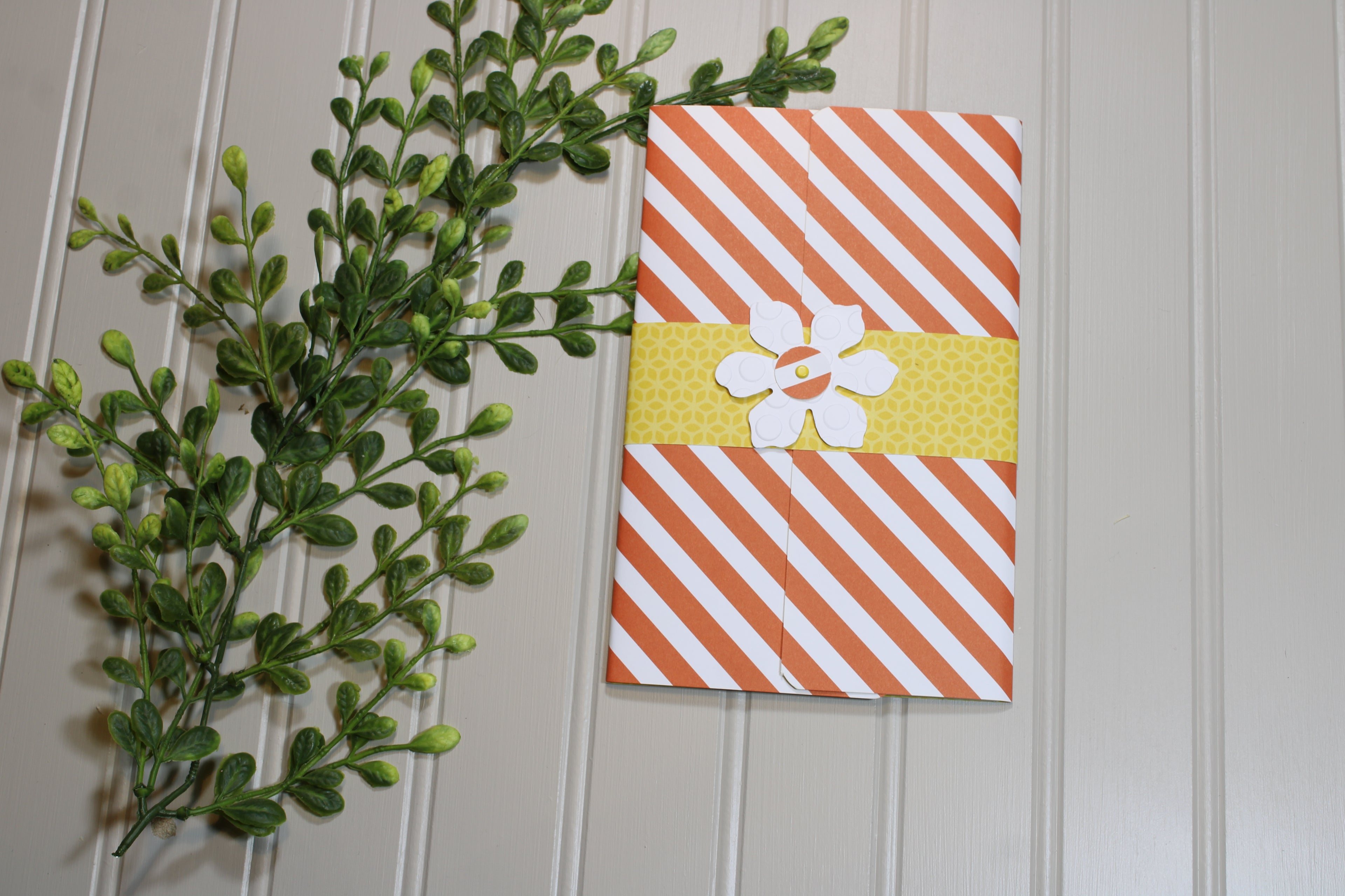 Handmade Daily Notes Folio – 5x8 Legal Pad - Orange Candy Cane