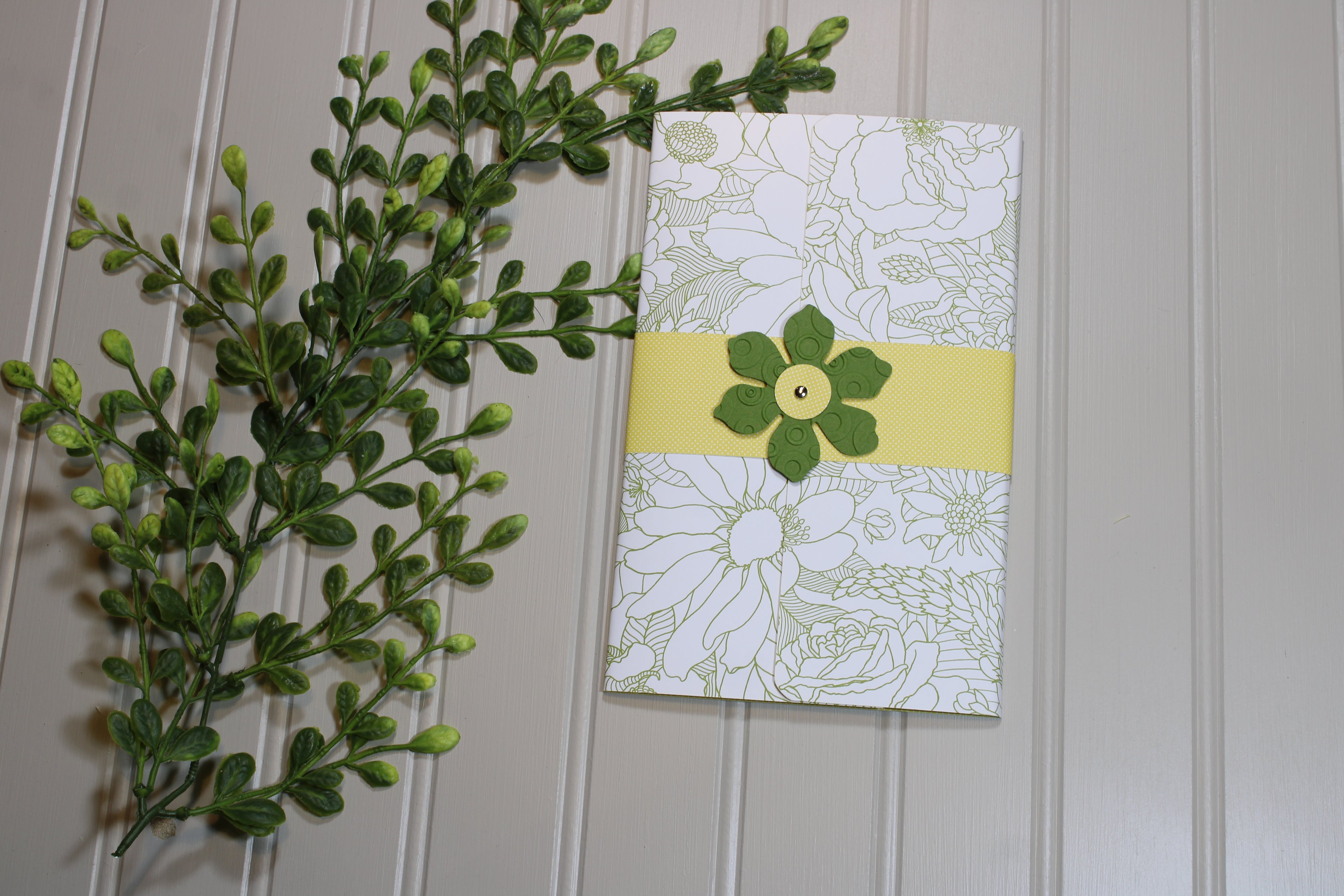 Handmade Daily Notes Folio – 5x8 Legal Pad - Floral Drawing