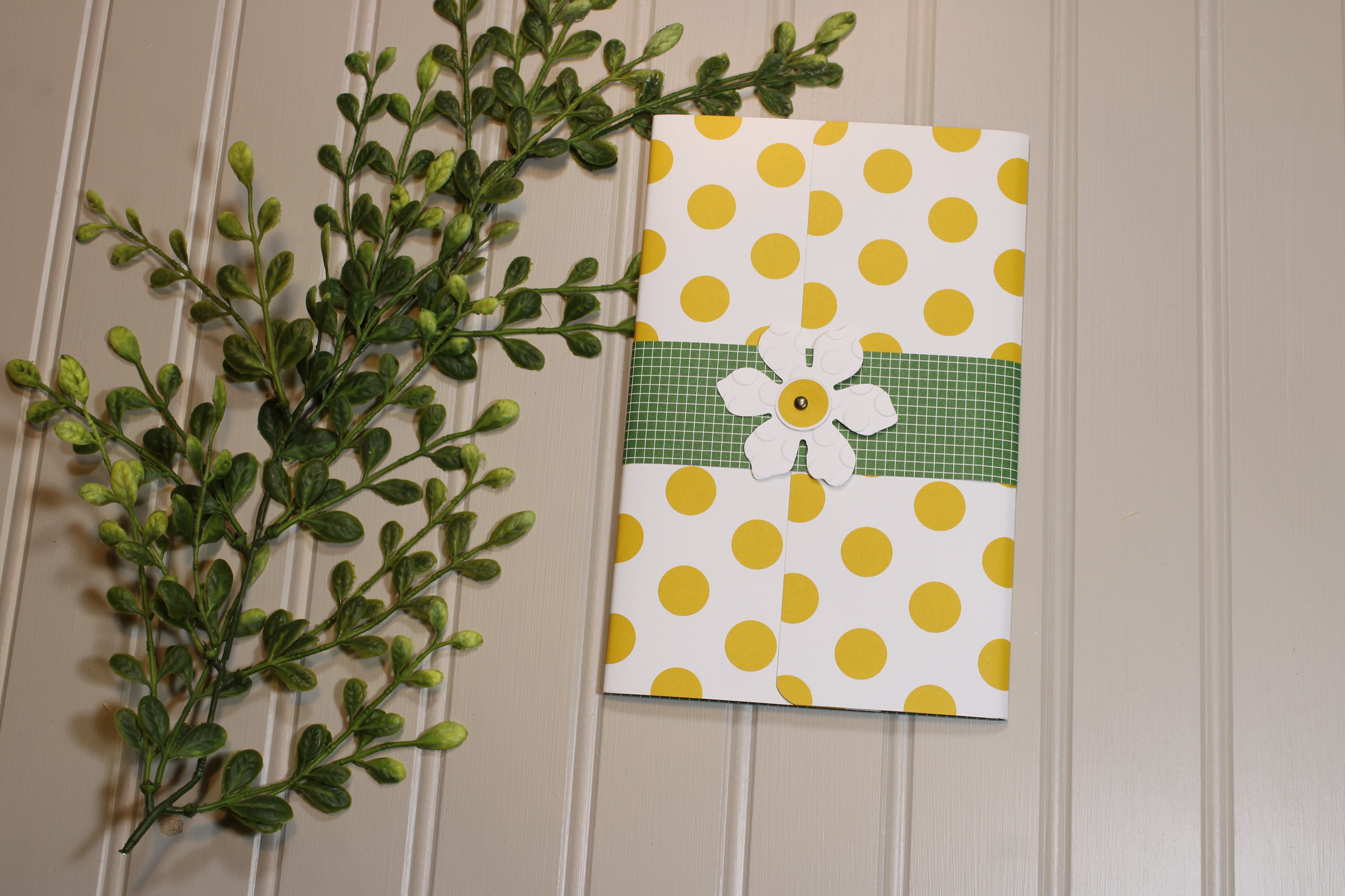 Handmade Daily Notes Folio – 5x8 Legal Pad - Golden Dots