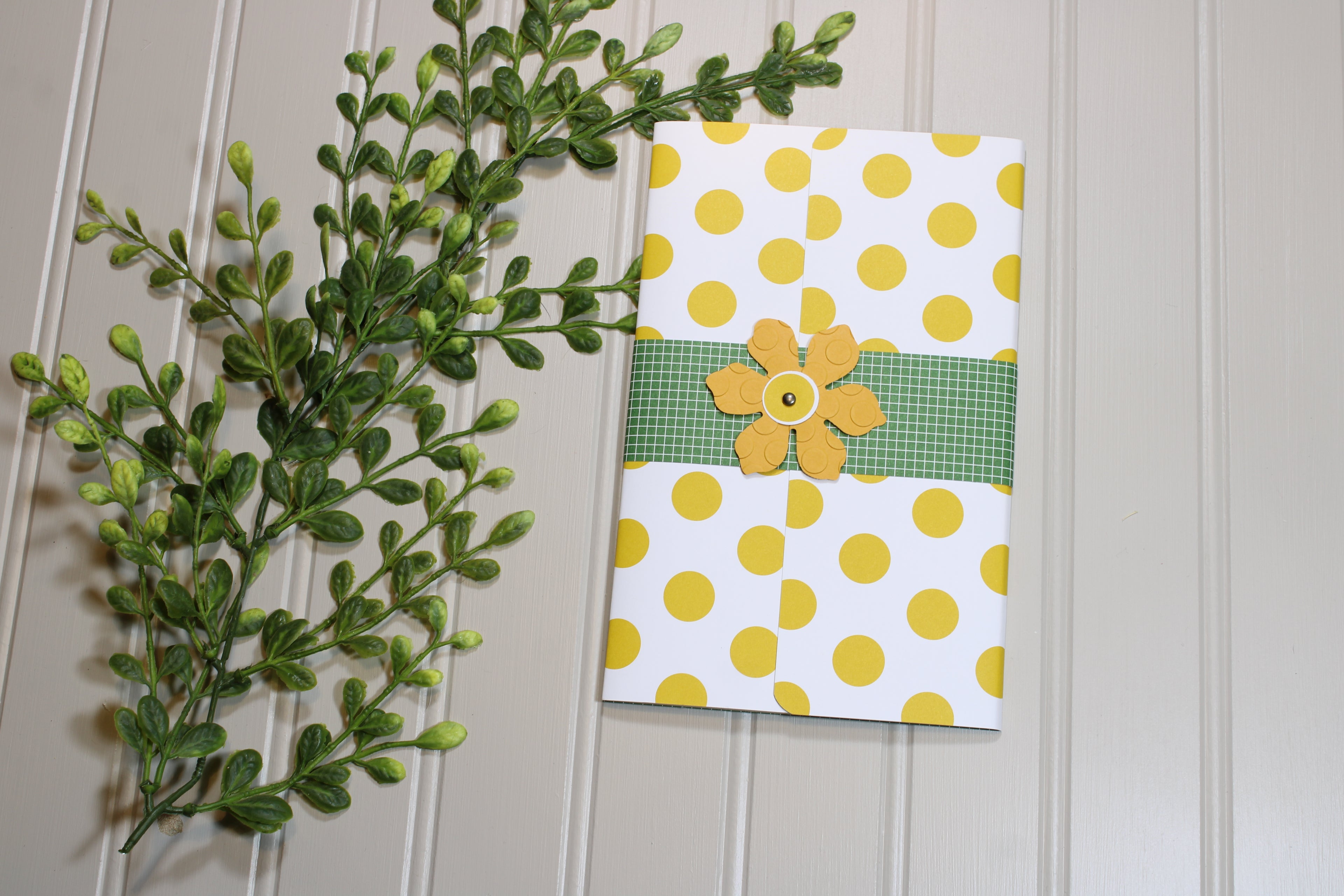 Handmade Daily Notes Folio – 5x8 Legal Pad - Golden Dots