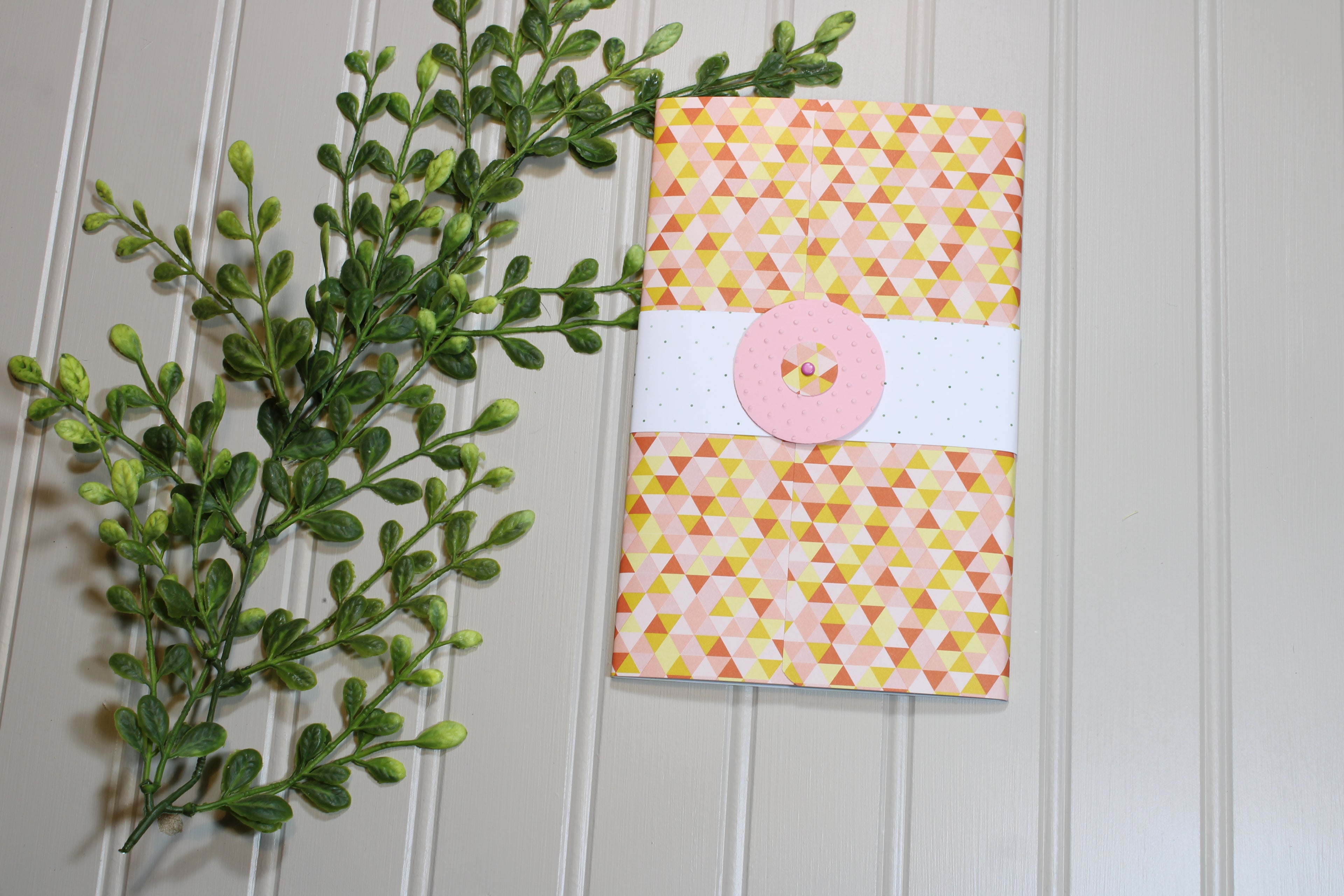 Handmade Daily Notes Folio – 5x8 Legal Pad - Triangles
