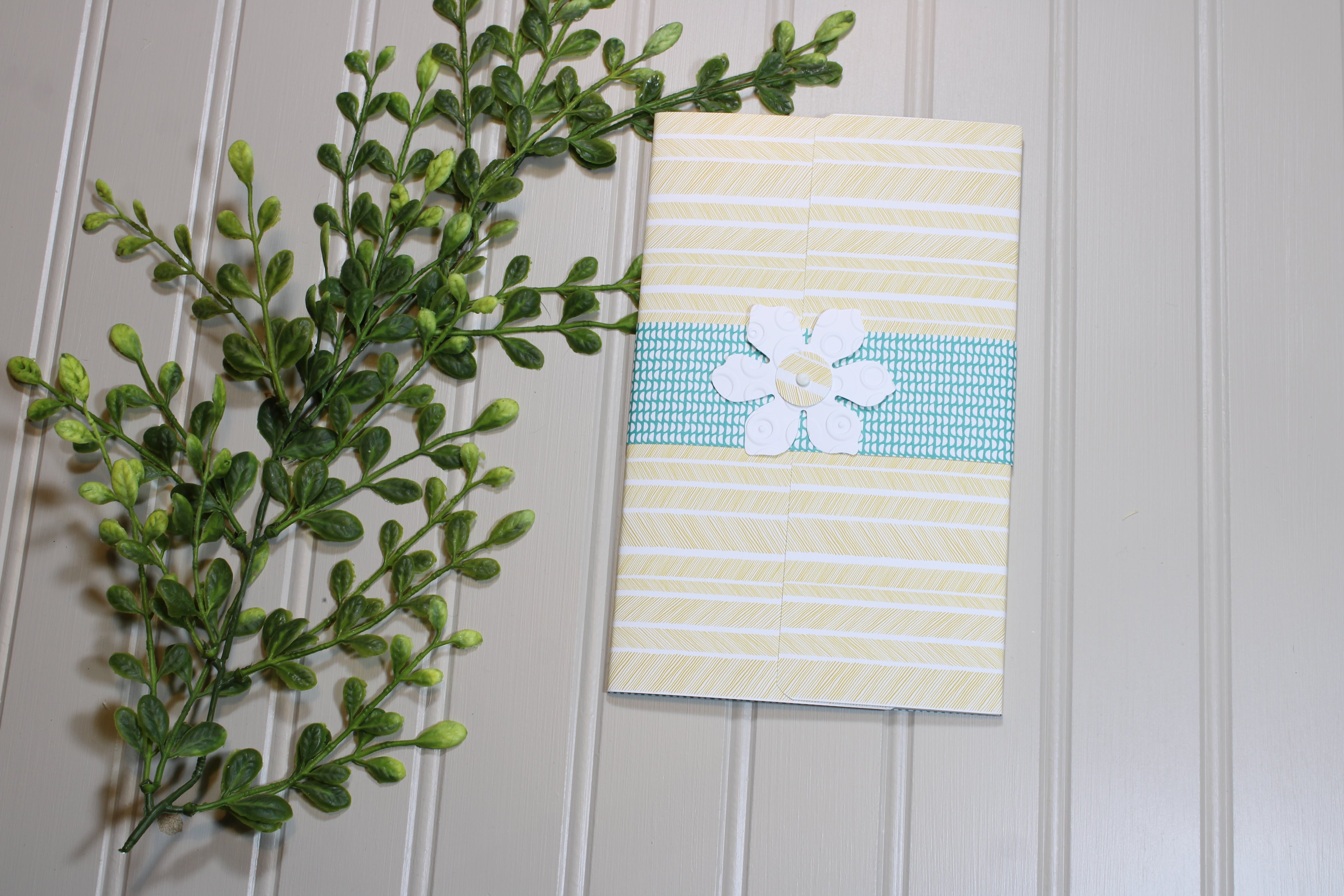 Handmade Daily Notes Folio – 5x8 Legal Pad - Cream Herringbone