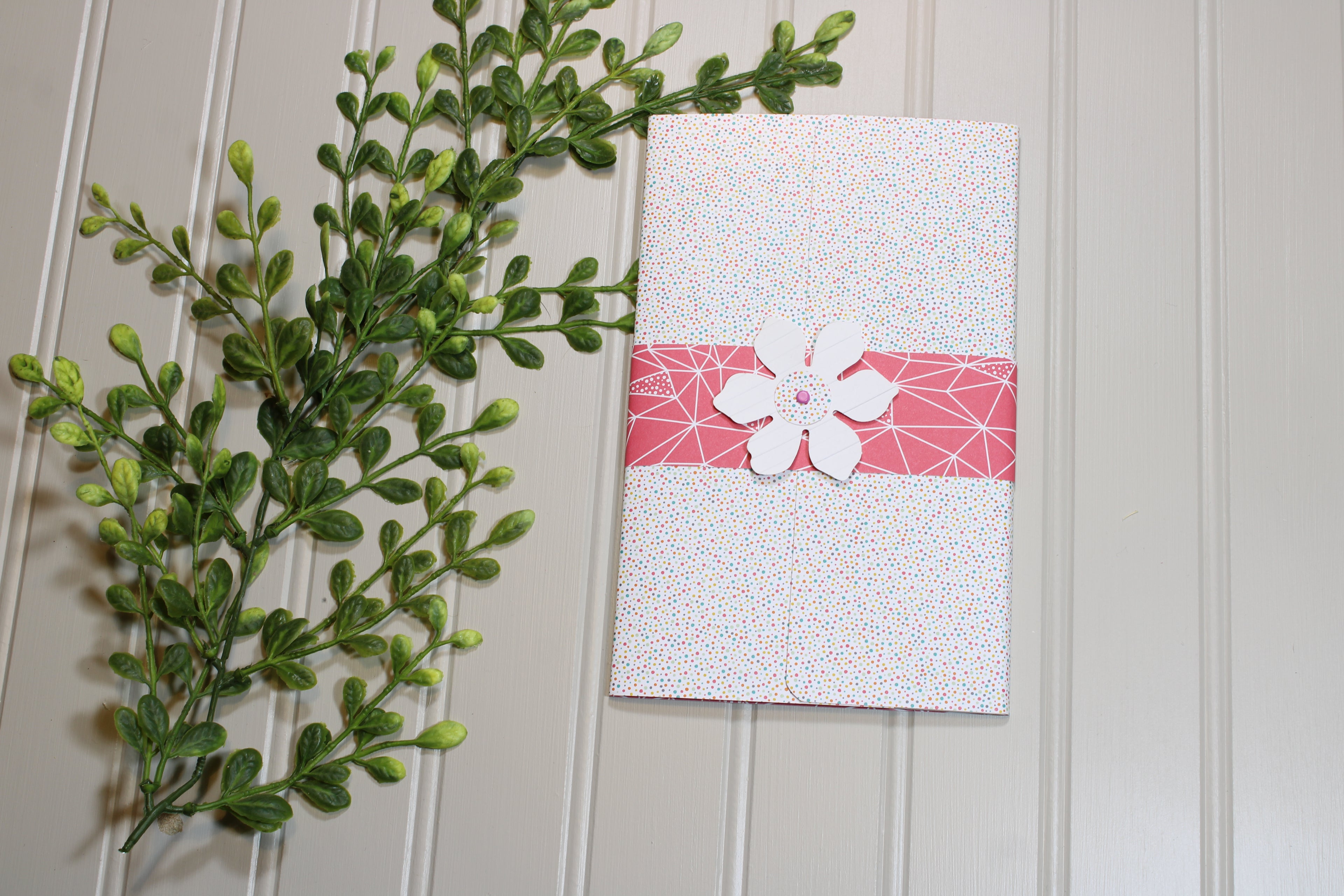 Handmade Daily Notes Folio – 5x8 Legal Pad - Cotton Candy Dots
