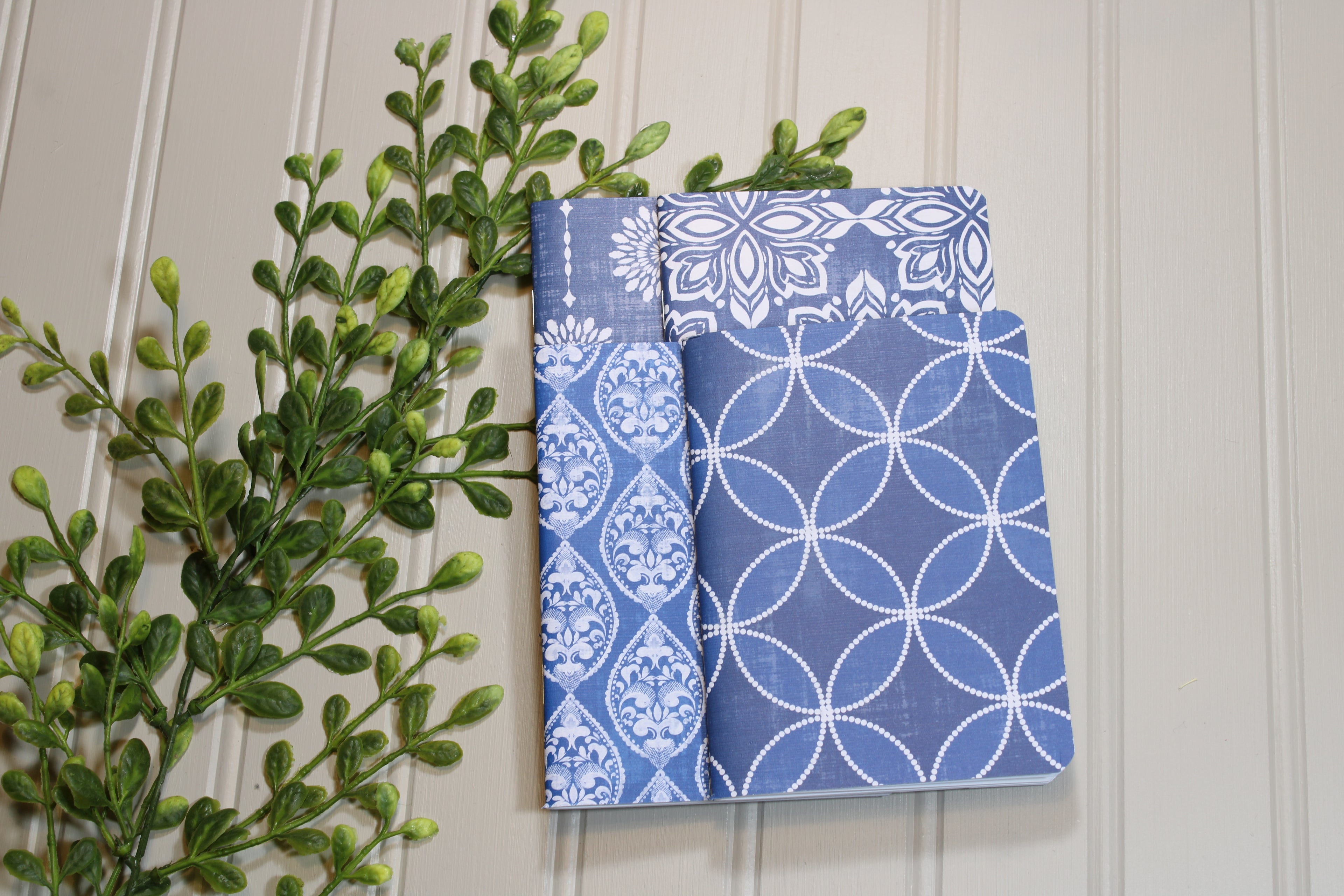 Handmade Notebook Set – 4 Lined Notebooks – 4x5.25 - Something Blue