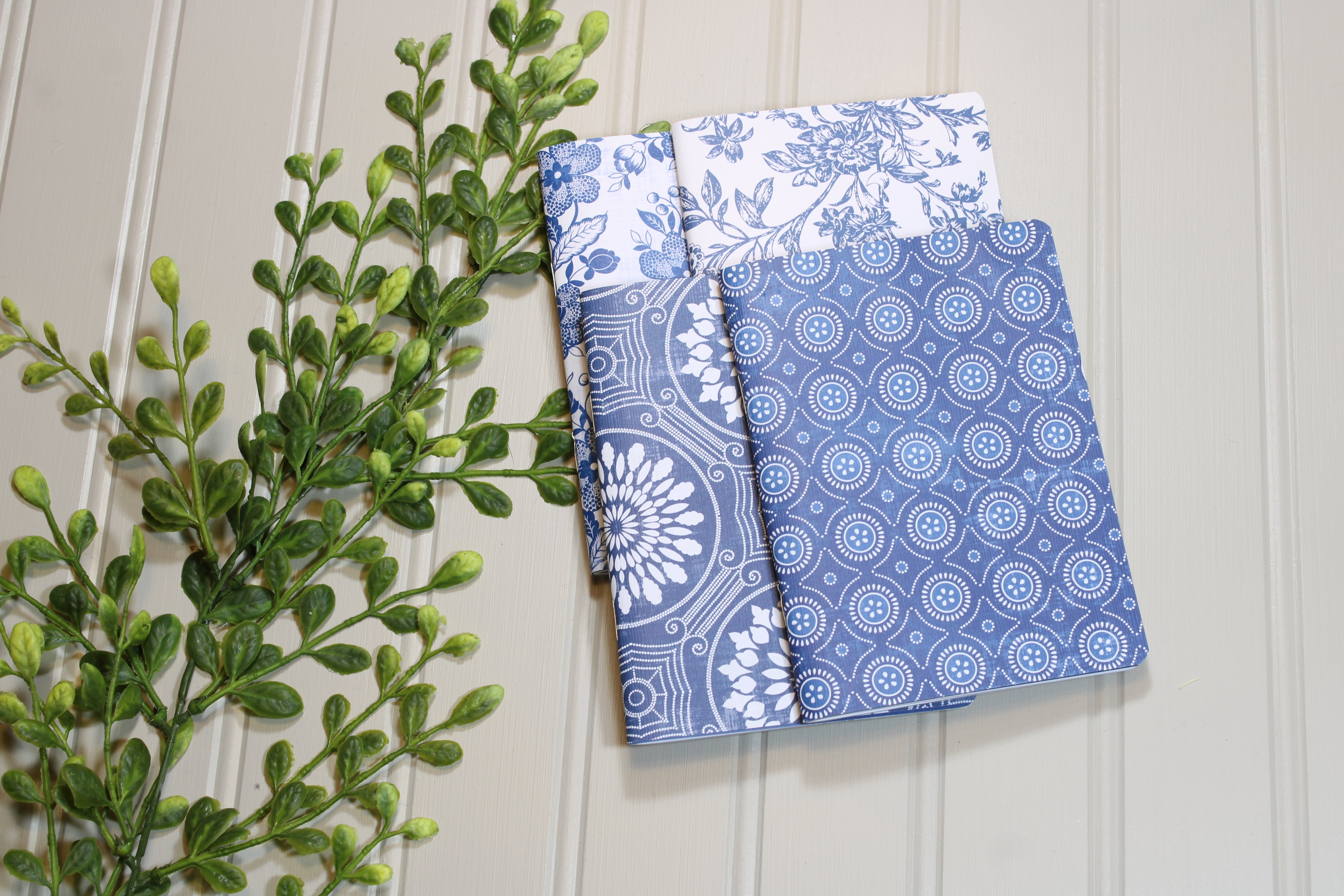 Handmade Notebook Set – 4 Lined Notebooks – 4x5.25 - Something Blue