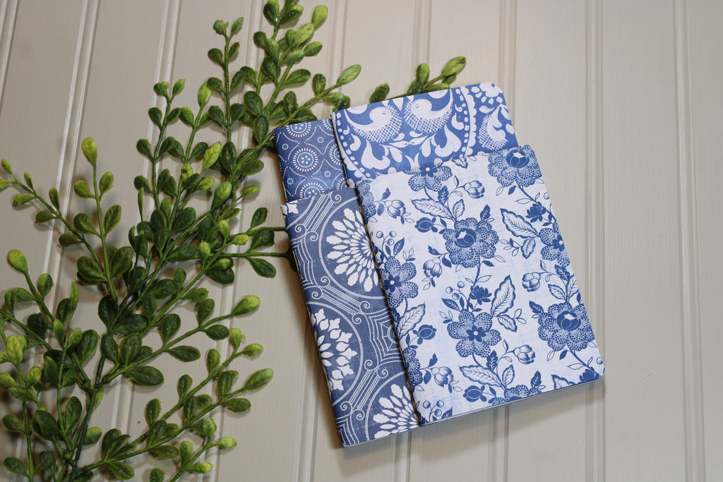Handmade Notebook Set – 4 Lined Notebooks – 4x5.25 - Something Blue