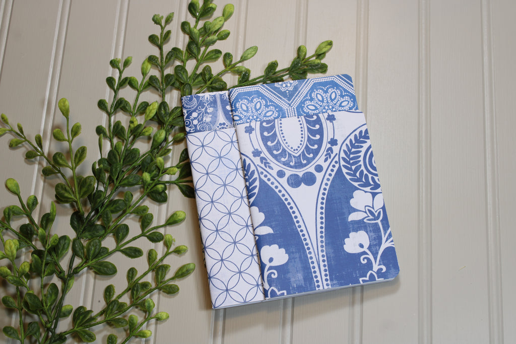 Handmade Notebook Set – 4 Lined Notebooks – 4x5.25 - Something Blue