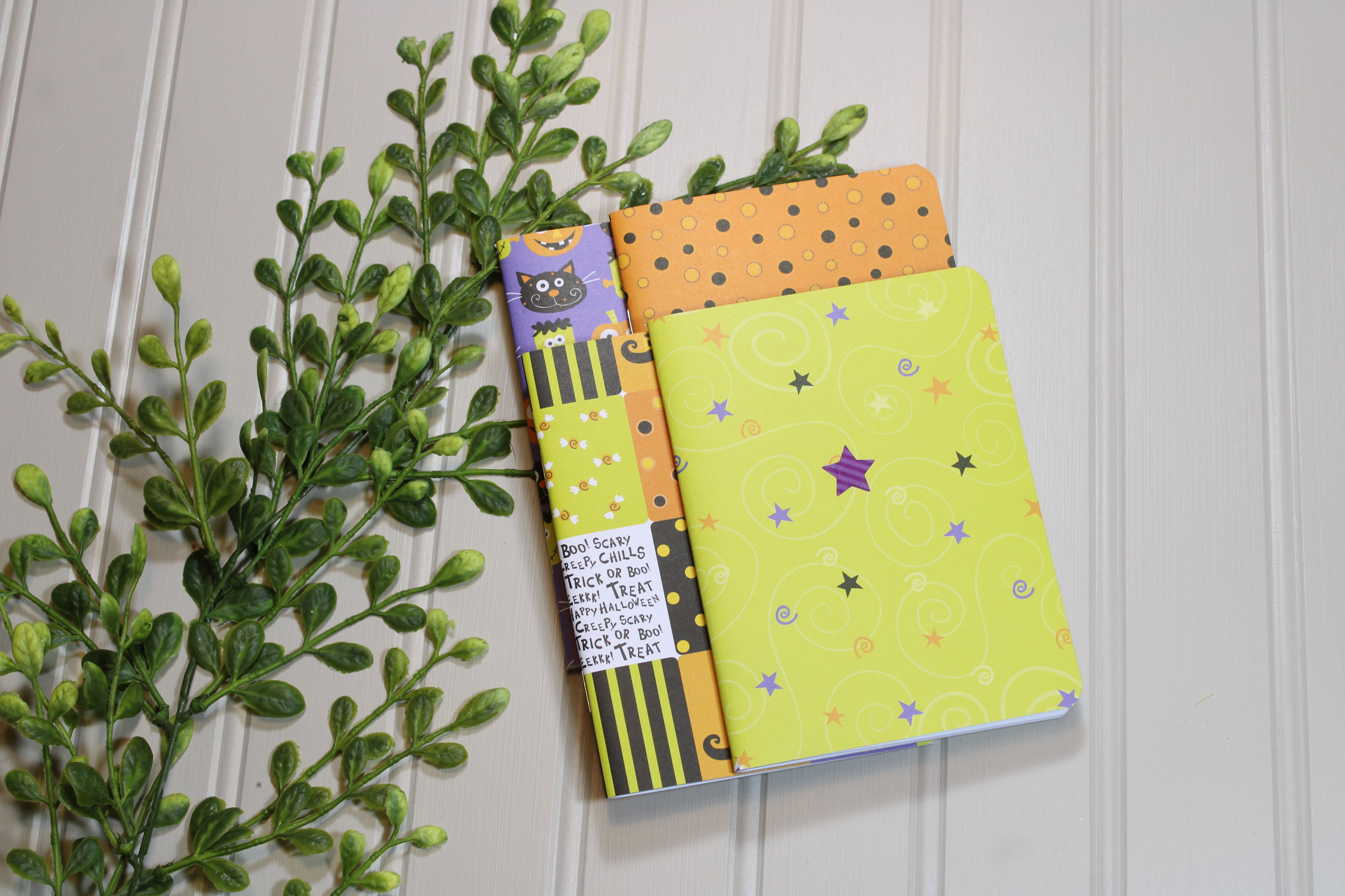 Handmade Notebook Set – 4 Lined Notebooks – 4x5.25 - Halloween