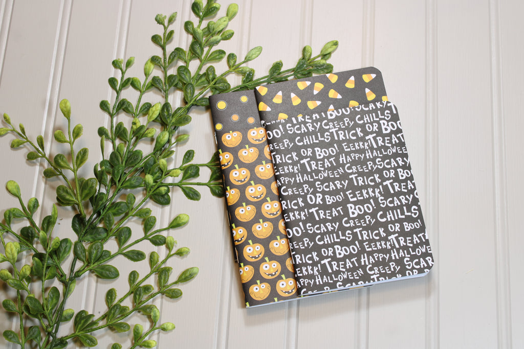 Handmade Notebook Set – 4 Lined Notebooks – 4x5.25 - Halloween