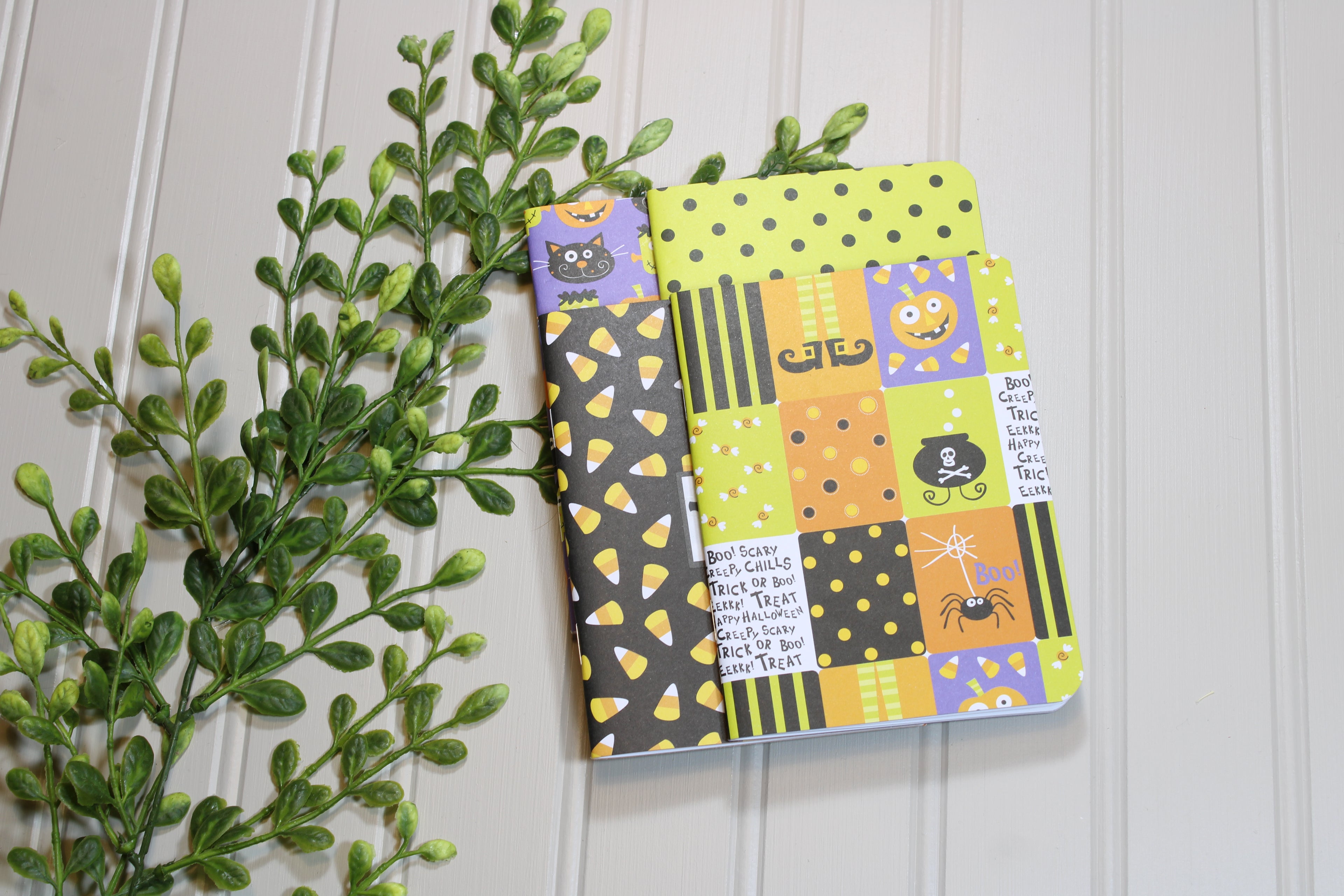 Handmade Notebook Set – 4 Lined Notebooks – 4x5.25 - Halloween