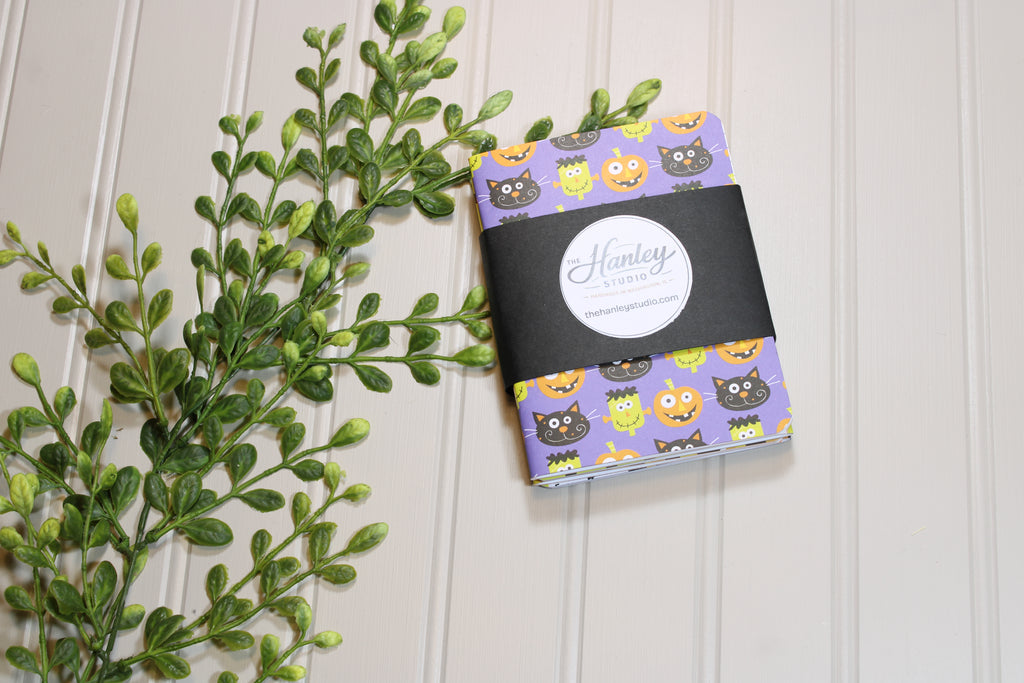Handmade Notebook Set – 4 Lined Notebooks – 4x5.25 - Halloween